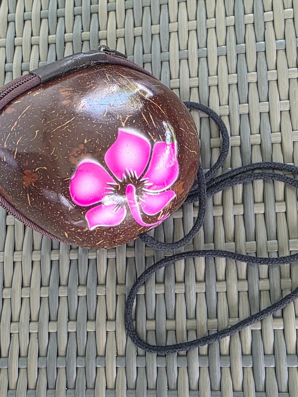 Vintage Tropical Coconut Shell Handmade Handbag Purse
